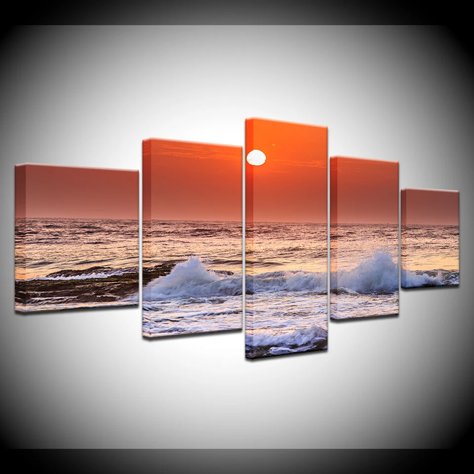 The sea ocean sunset seascape 5 piece Wallpapers modern Modular Poster art Canvas painting for Living Room Home Decor
The sea ocean sunset seascape 5 piece Wallpapers modern Modular Poster art Canvas painting for Living Room Home Decor