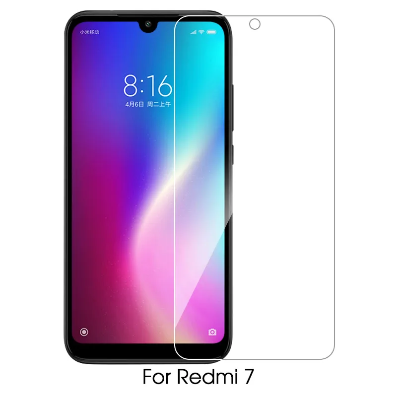 Full Cover Screen protector For Xiaomi Redmi 7 Tempered Glass Front Film with White Edge Filling Liquid | Мобильные телефоны и