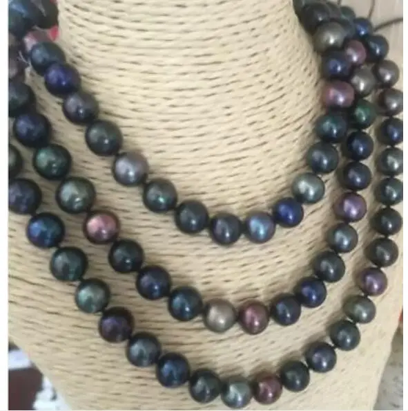 Elegant 9-10mm Tahitian round black green multicolor pearl necklace 36" 50" Yellow clasp
Elegant 9-10mm Tahitian round black green multicolor pearl necklace 36" 50" Yellow clasp