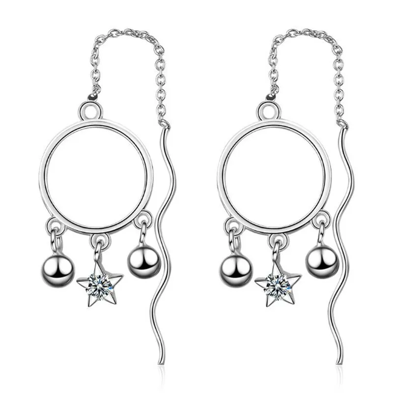 Creative Korean Fashion Silver Plated Jewelry Dreamcatcher Female Round Crystal Star Hollow Tassel Dangle Earrings XZE215
Creative Korean Fashion Silver Plated Jewelry Dreamcatcher Female Round Crystal Star Hollow Tassel Dangle Earrings XZE215