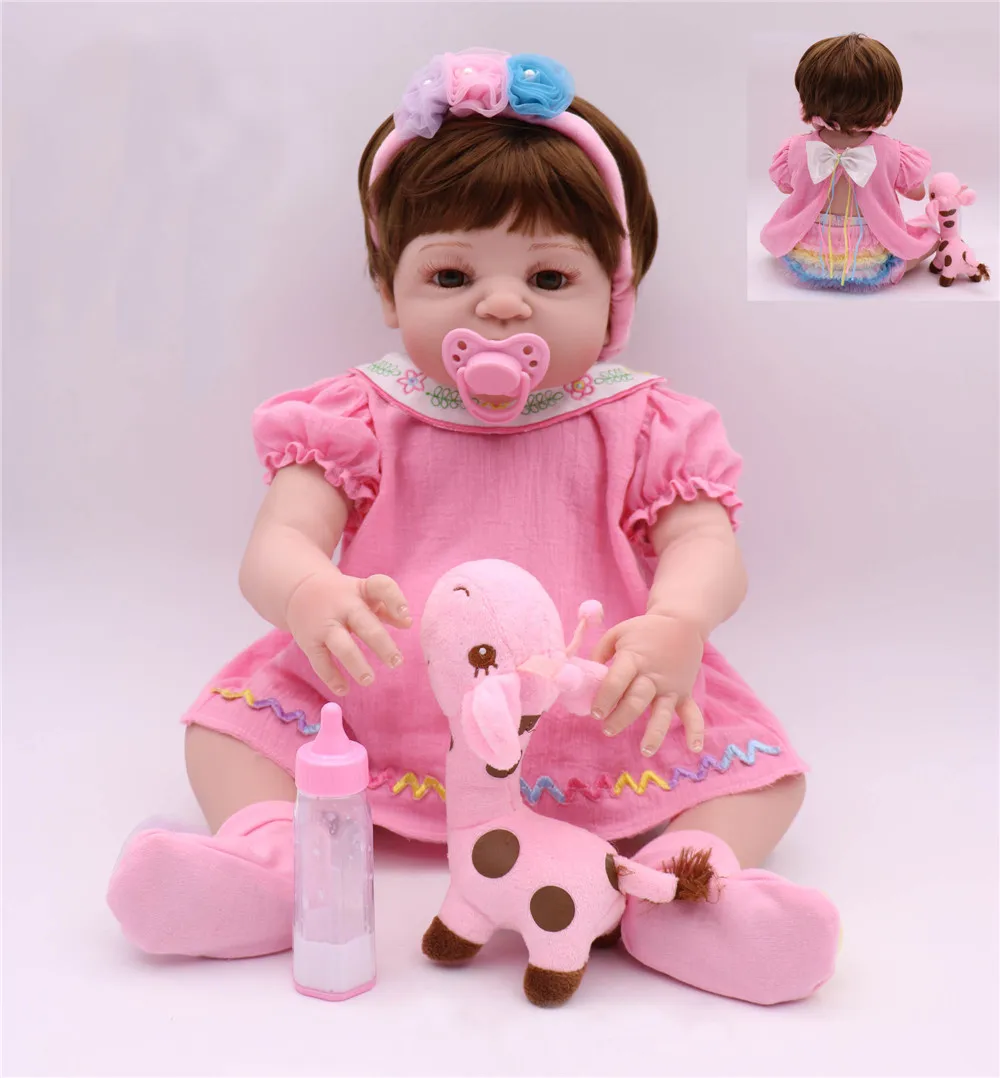 fashion Girl Princess Reborn Baby Dolls 23'' Full Silicone Body Lifelike Baby Dolls with pink giraffe So Truly Reborns kids gift
fashion Girl Princess Reborn Baby Dolls 23'' Full Silicone Body Lifelike Baby Dolls with pink giraffe So Truly Reborns kids gift