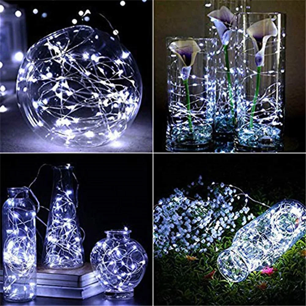 2M 1M LED Copper Silver Wire String Lights Fairy Garland For New Year Christmas Home Wedding Decoration Battery Operated
2M 1M LED Copper Silver Wire String Lights Fairy Garland For New Year Christmas Home Wedding Decoration Battery Operated