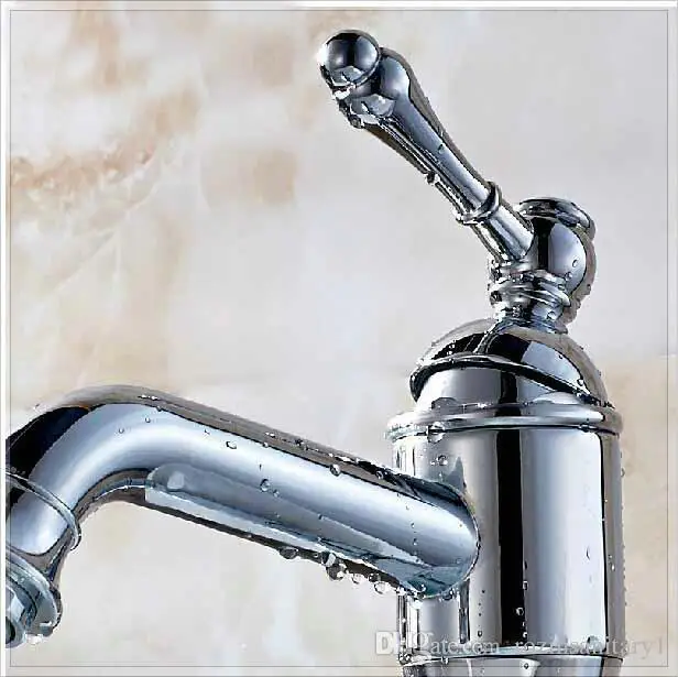 mixer antique Modern Polished Chrome Waterfall Basin Faucet Single Handle Mixer Tap Deck Mount steel laundry tub | Канцтовары для
