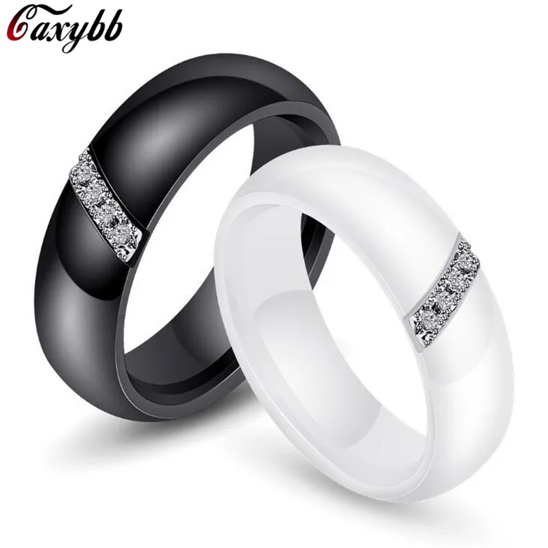 Luxury Men Women White Black Ceramic Ring 6mm Titanium Steel Wedding Rings For Couple Crystal Zircon Stone Engagement Ring
Luxury Men Women White Black Ceramic Ring 6mm Titanium Steel Wedding Rings For Couple Crystal Zircon Stone Engagement Ring