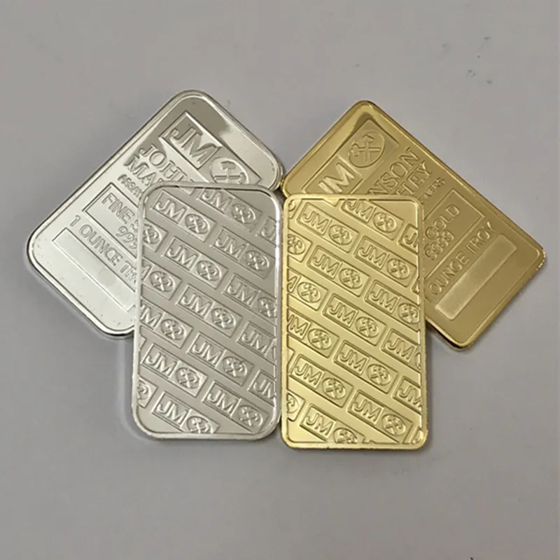 10 Pcs The Johnson Matthey JM coin 1 OZ 24K real gold silver plated plated ingot badge 50 mm x 28 mm souvenir decoration bar
10 Pcs The Johnson Matthey JM coin 1 OZ 24K real gold silver plated plated ingot badge 50 mm x 28 mm souvenir decoration bar