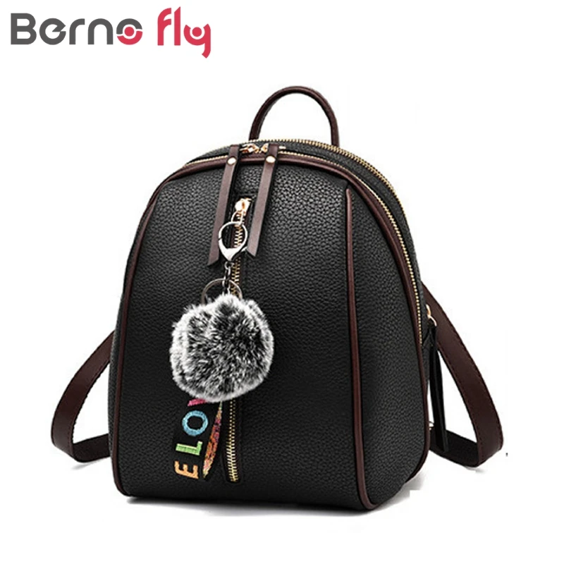 BERNO Fly Hairball Мини Рюкзак Чехол женский рюкзаки маленькие сумки для девочек женские