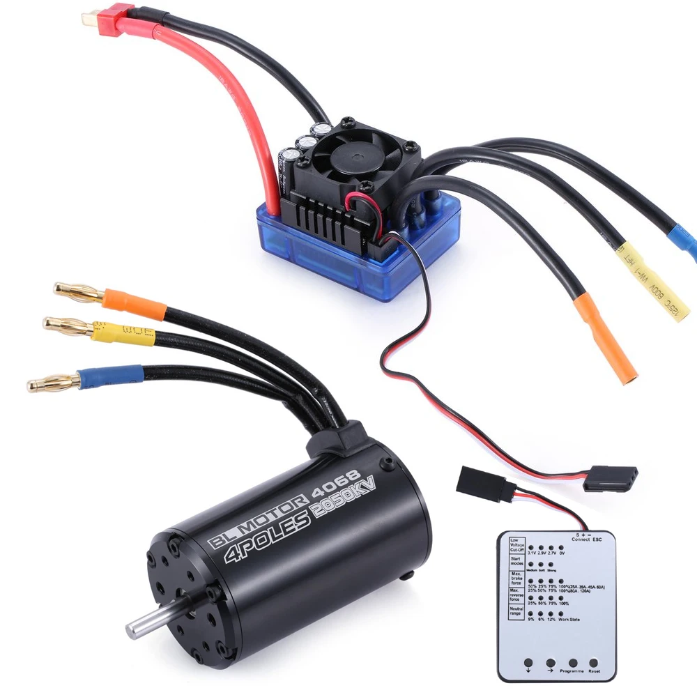 Фото Бесщеточный двигатель Rc 4068 2050KV с 4 полюсами бесщеточный 120A ESC светодиодная карта