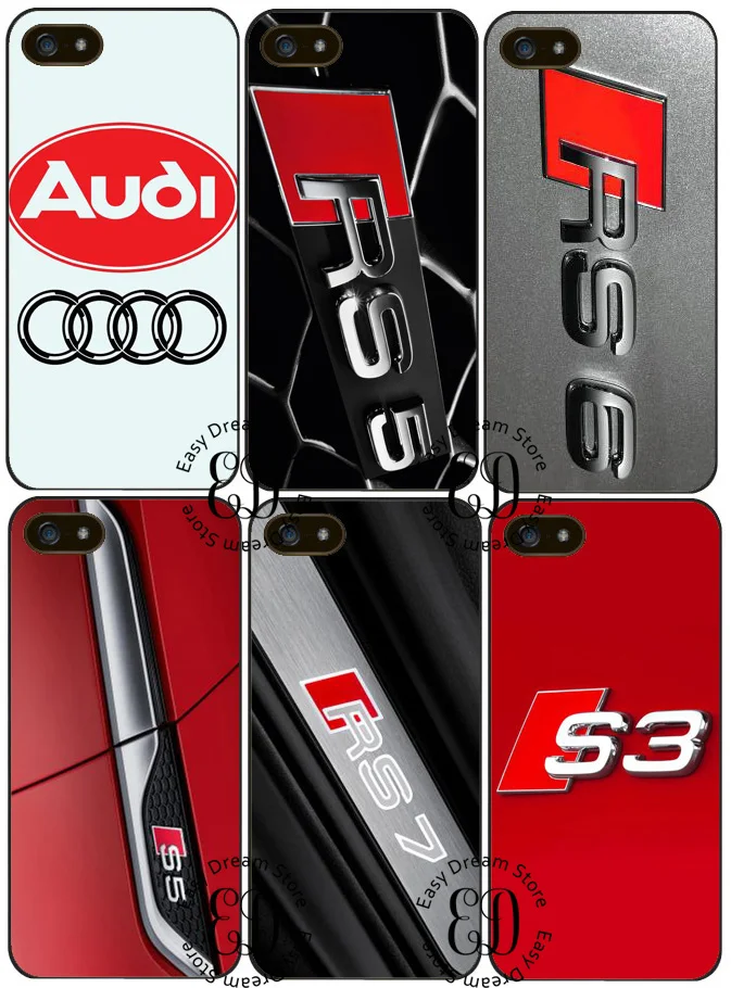 Audi логотип серии чехол для iPhone X 4S 5 5S SE 5C 6 6S 7 8 плюс Samsung J7 s4 S5 Mini S S8 S9 Edge Plus