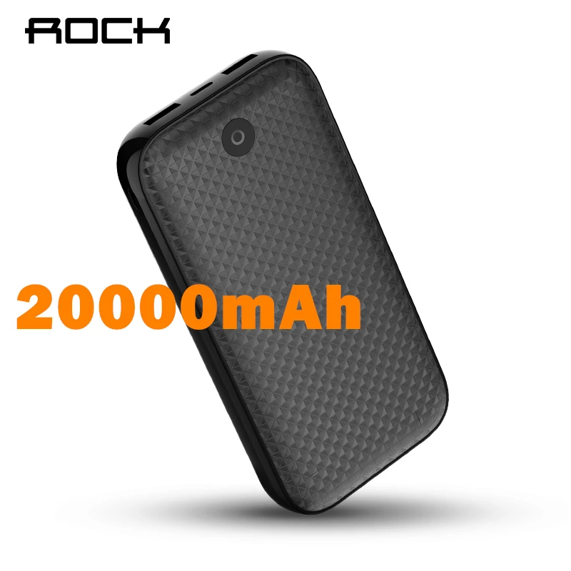 ROCK 20000 mAh power Bank портативное зарядное устройство двойной USB внешний аккумулятор