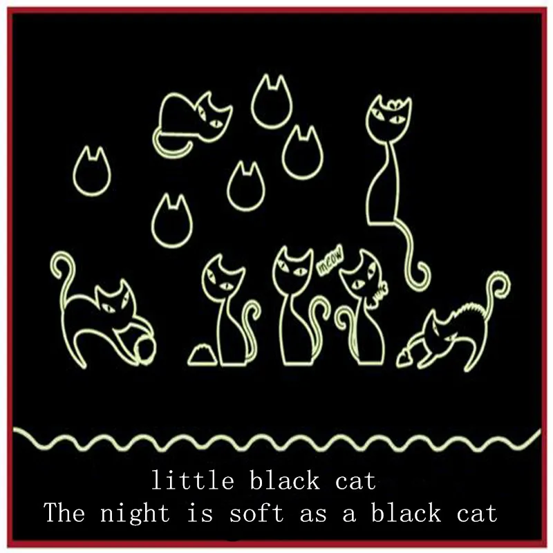 Luminous Black Cat Wall Stickers For Children's Bedroom Fluorescence decoration Plastics Vinyl Home Decor Wallpaper
Luminous Black Cat Wall Stickers For Children's Bedroom Fluorescence decoration Plastics Vinyl Home Decor Wallpaper