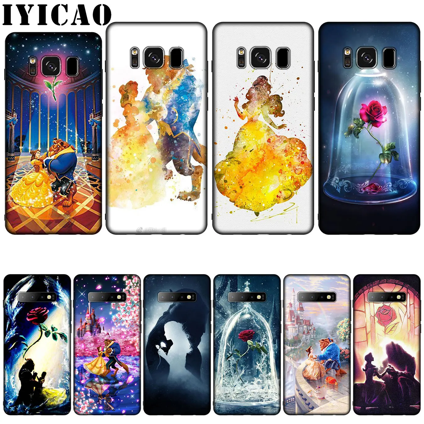 IYICAO Beauty Beast Rose мягкий силиконовый чехол принцессы для Samsung Galaxy S10 S9 S8 Plus S6 S7 Edge S10e E