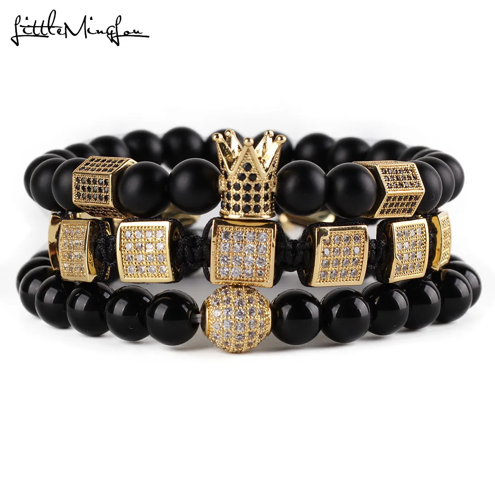 3pcs/set Natural Stone Beads Men Bracelet Set CZ Copper Square Braiding Hexagon Crown Ball Charms Bracelets & Bangles Jewelry
3pcs/set Natural Stone Beads Men Bracelet Set CZ Copper Square Braiding Hexagon Crown Ball Charms Bracelets & Bangles Jewelry