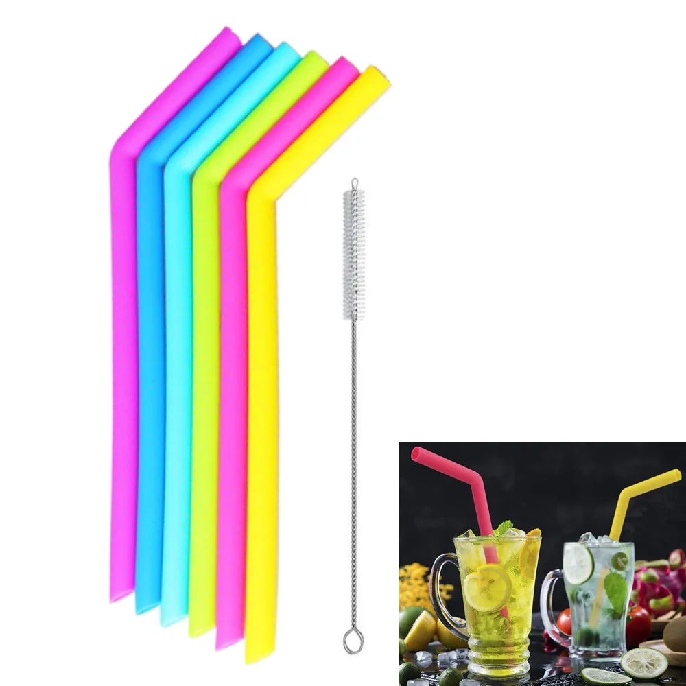 6Pcs Reusable Silicone Straws Food Grade Silicone Straws Drinking With Cleaning Brush Party Straws BPA Free Diameter 7mm / 11mm
6Pcs Reusable Silicone Straws Food Grade Silicone Straws Drinking With Cleaning Brush Party Straws BPA Free Diameter 7mm / 11mm