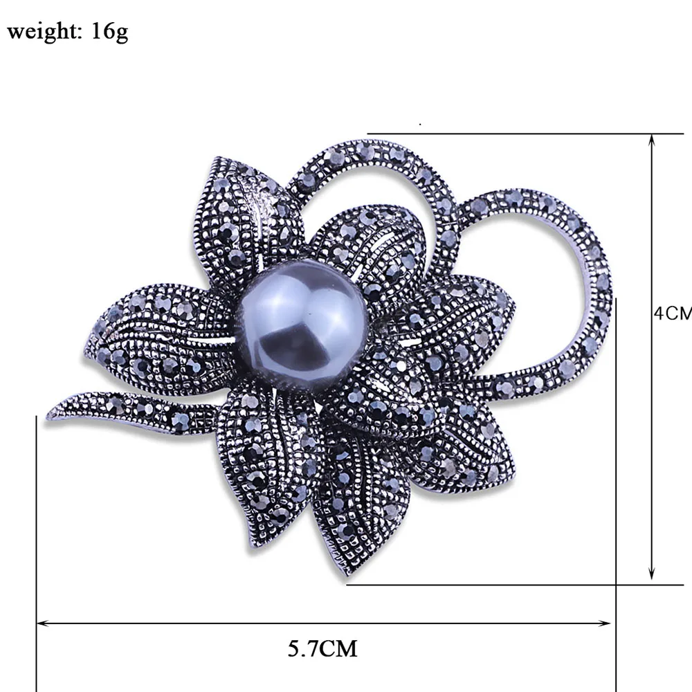 FARLENA Jewelry Simulated Pearl Brooch Pins Vintage Black Rhinestones Brooches for Women Gift
FARLENA Jewelry Simulated Pearl Brooch Pins Vintage Black Rhinestones Brooches for Women Gift