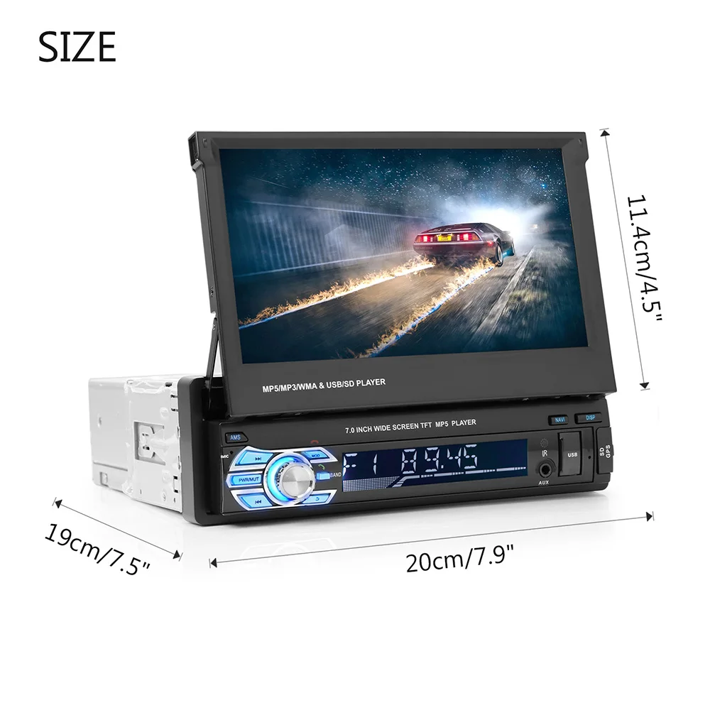 7" Retractable Autoradio GPS Bluetooth Navigation Car Radio MP5 Player Touch Screen Car Styling Car Accessories
7" Retractable Autoradio GPS Bluetooth Navigation Car Radio MP5 Player Touch Screen Car Styling Car Accessories
