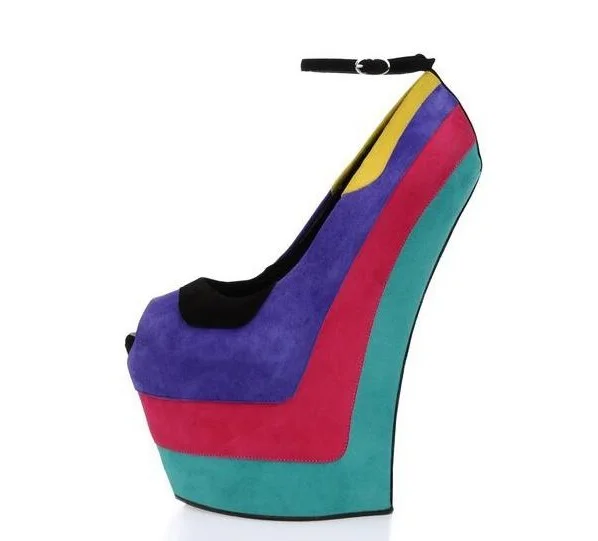 Hot Selling Mixed Color Ankle Strap Wedge Shoes Sky High Platform Women Wedge Sandal Dress Shoes Fashion Open Toe Rainbow Pumps
Hot Selling Mixed Color Ankle Strap Wedge Shoes Sky High Platform Women Wedge Sandal Dress Shoes Fashion Open Toe Rainbow Pumps