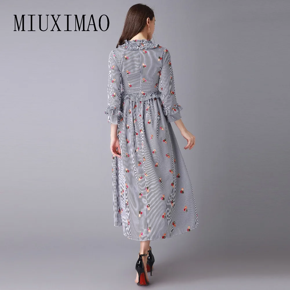 2018 High Quality Spring & Summer Newest Europe Style A-Line V-Neck Full Sleeve Striped Patchwork Print Mid-Calf Dress Women
2018 High Quality Spring & Summer Newest Europe Style A-Line V-Neck Full Sleeve Striped Patchwork Print Mid-Calf Dress Women