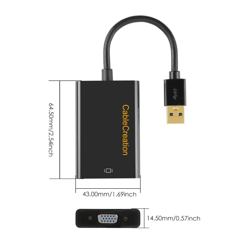 USB to VGA, CableCreation SuperSpeed USB 3.0 to VGA External Video Card for Windows, Mac and More, Most Compatible Resolution
USB to VGA, CableCreation SuperSpeed USB 3.0 to VGA External Video Card for Windows, Mac and More, Most Compatible Resolution