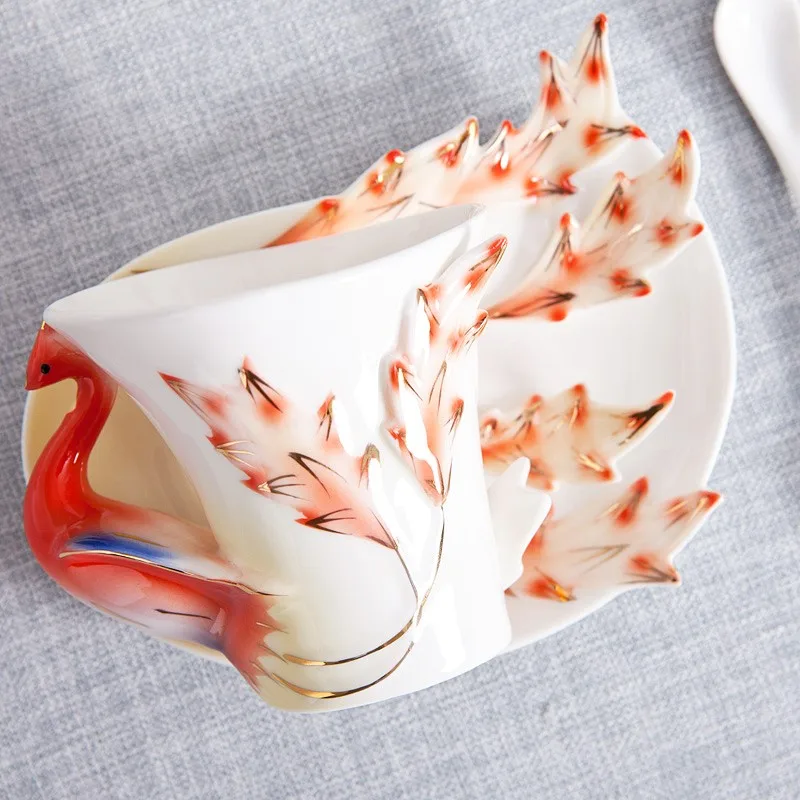 Enamel Dragon and Phoenix Coffee Mug Creative Tea Milk Mug Set Bone China 3D Color Porcelain Saucer Spoon Drinkware
Enamel Dragon and Phoenix Coffee Mug Creative Tea Milk Mug Set Bone China 3D Color Porcelain Saucer Spoon Drinkware
