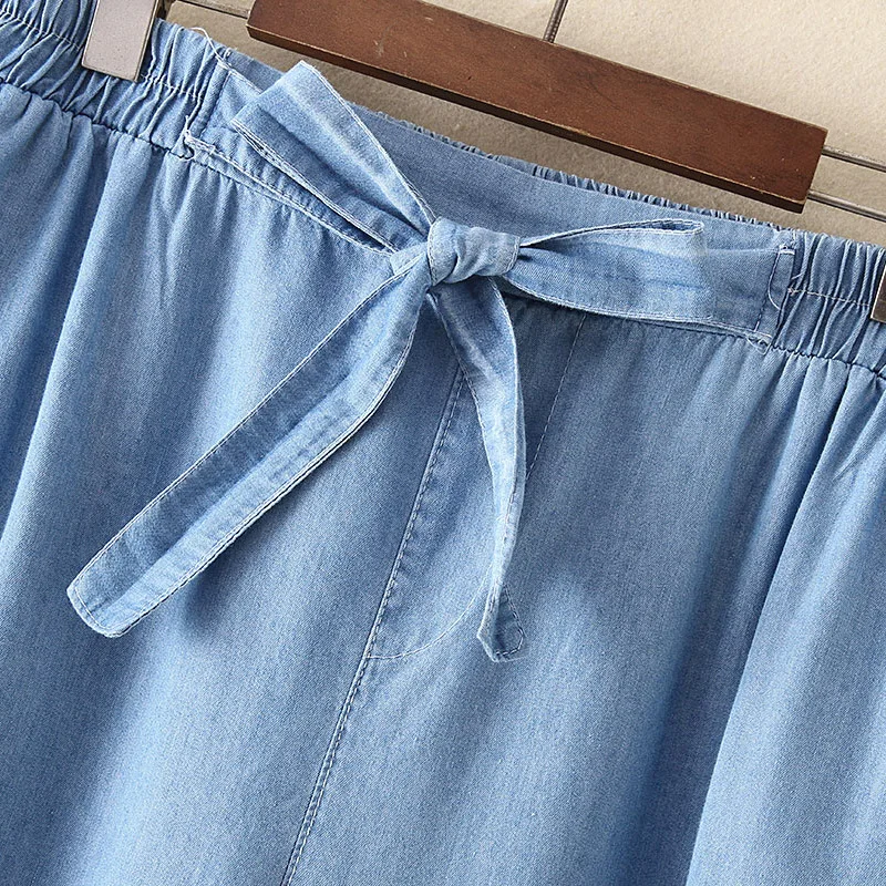 Large Size Women's Pure Color Jeans 2019 Fashion Nine-piece Blue Pants Summer Tie Belt Plus Size Harlan Pants Tide
Large Size Women's Pure Color Jeans 2019 Fashion Nine-piece Blue Pants Summer Tie Belt Plus Size Harlan Pants Tide