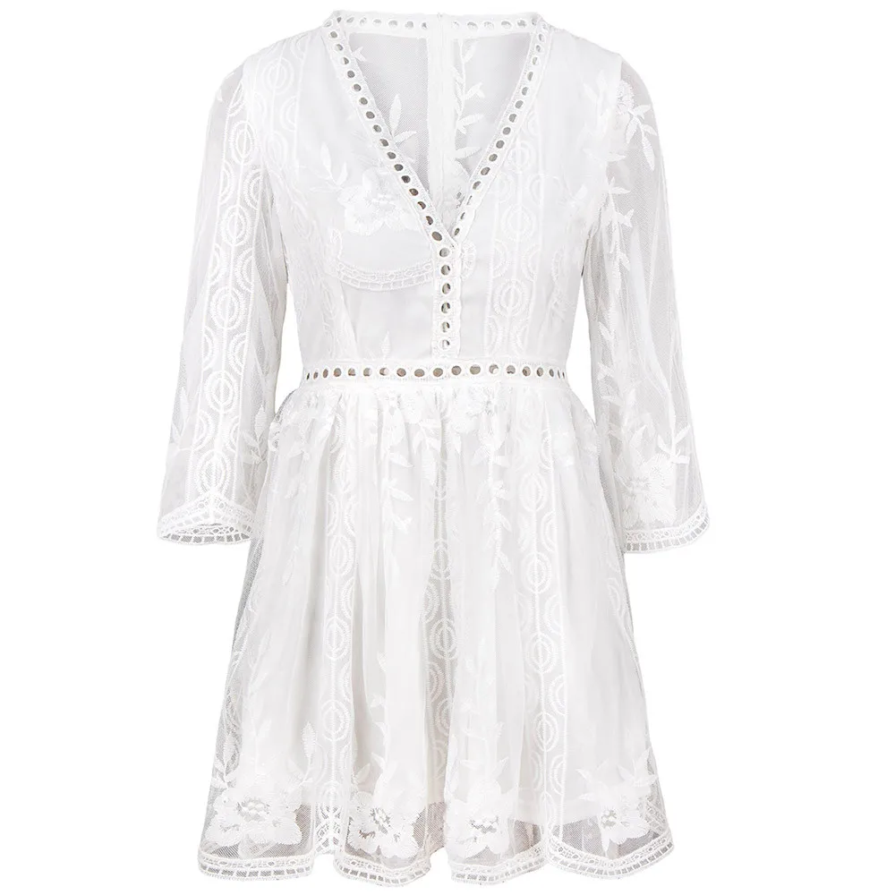 Sexy Knee-Length Dress Summer Printing Floral Dresses Holiday Lace Dress A-Line Causal Three Quarter Sleeve V-Neck Empire
Sexy Knee-Length Dress Summer Printing Floral Dresses Holiday Lace Dress A-Line Causal Three Quarter Sleeve V-Neck Empire
