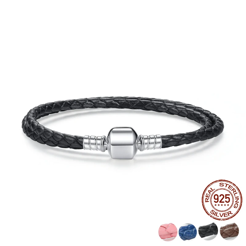 Genuine Long Double Pink Black Braided Leather Chain Women Bracelets with 925 Sterling Silver Snake Clasp,925 silver bracelet
Genuine Long Double Pink Black Braided Leather Chain Women Bracelets with 925 Sterling Silver Snake Clasp,925 silver bracelet