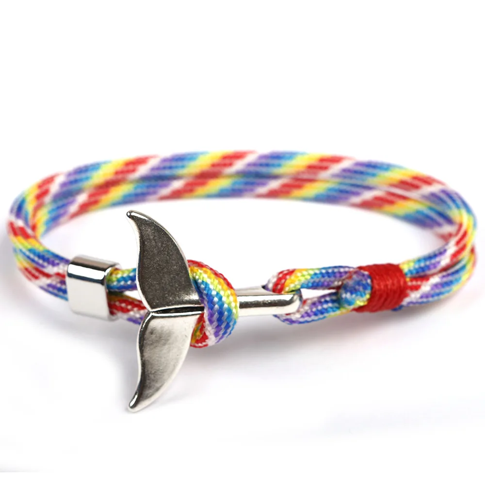 CUTEECO Alloy Whale Tail Anchor Bracelets Men Women Fashion Nautical Survival Rope Chain Paracord Bracelet Male Wrap Metal Hook
CUTEECO Alloy Whale Tail Anchor Bracelets Men Women Fashion Nautical Survival Rope Chain Paracord Bracelet Male Wrap Metal Hook