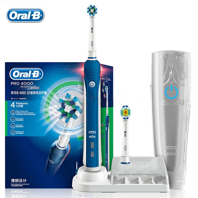 Oral B Pro4000 3D умная электрическая зубная щетка D20525 датчик давления 4 режима 48800 раз чистка зубов/мин глубокое отбеливание
Oral B Pro4000 3D умная электрическая зубная щетка D20525 датчик давления 4 режима 48800 раз чистка зубов/мин глубокое отбеливание