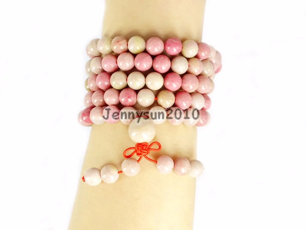 Natural Rhodochrosite 8mm Gem Stone Buddhist 108 Beads Prayer Mala Multi-Purpose Stretchy Bracelet Necklace 2Strands/Pack
Natural Rhodochrosite 8mm Gem Stone Buddhist 108 Beads Prayer Mala Multi-Purpose Stretchy Bracelet Necklace 2Strands/Pack