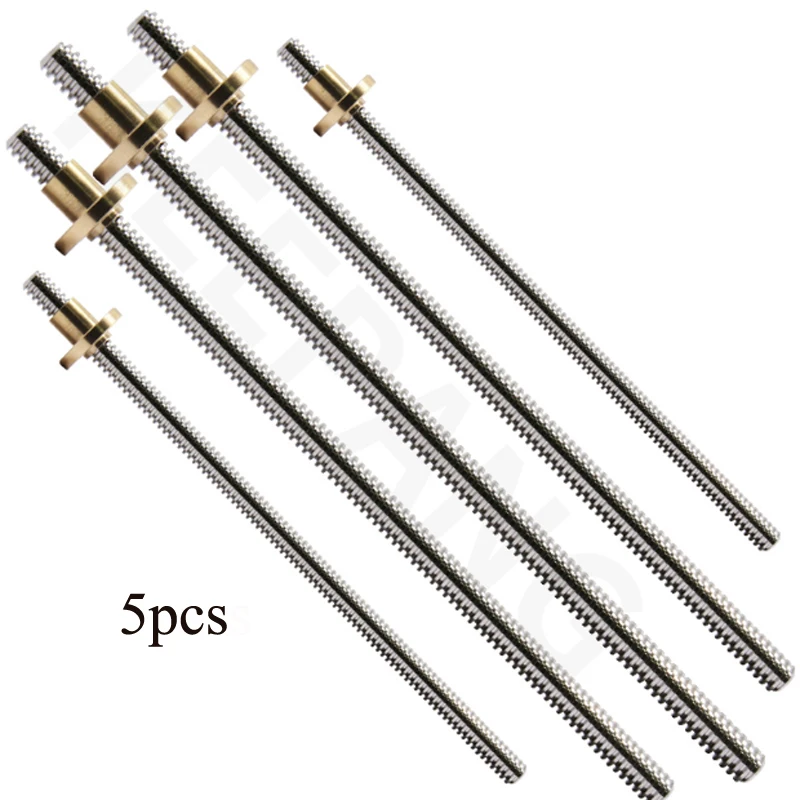 5pcs T8 Lead Screw OD 8mm Lead 2mm Pitch 2mm 100mm 200mm 300mm 400mm 500mm Lead Screw With Brass Nut Reprap 3D Printer Parts
5pcs T8 Lead Screw OD 8mm Lead 2mm Pitch 2mm 100mm 200mm 300mm 400mm 500mm Lead Screw With Brass Nut Reprap 3D Printer Parts