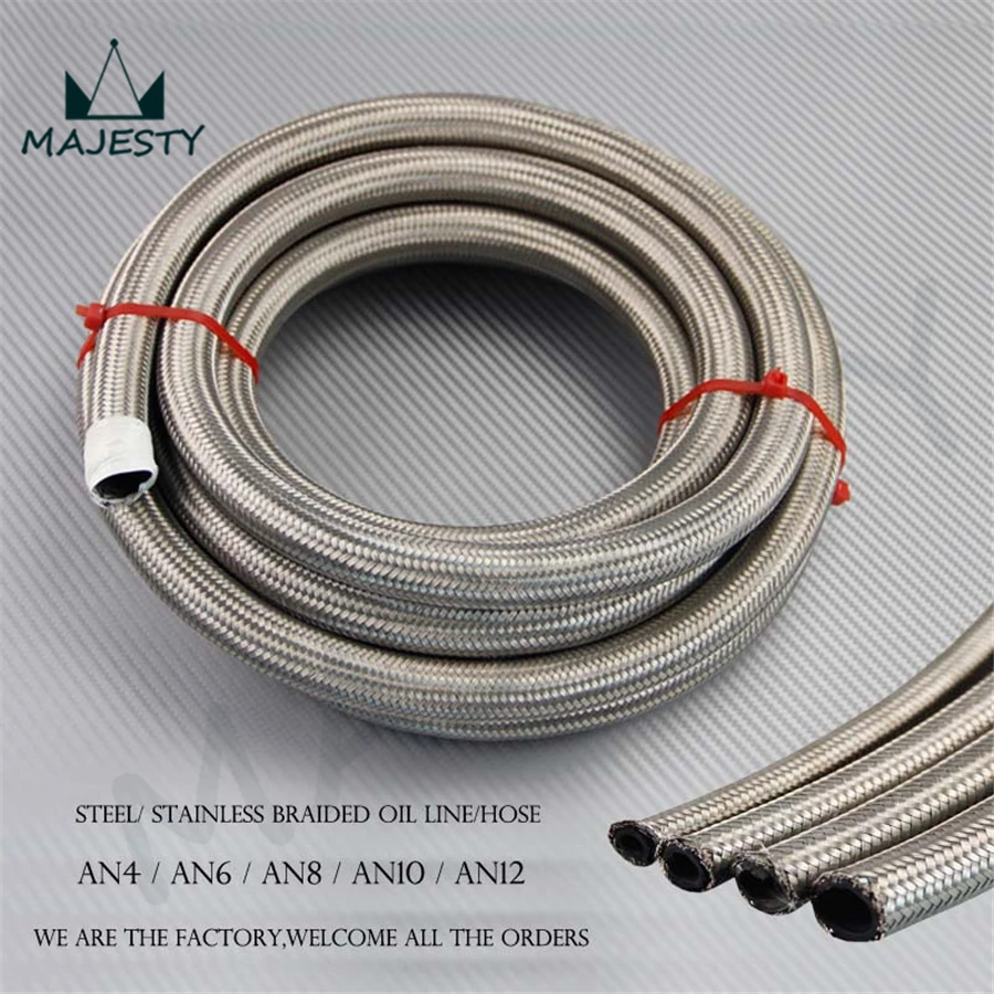 AN6 Stainless Steel Braided 6AN Oil/Fuel/Gas Line/Hose 10M/32Feet 10Meter silver
AN6 Stainless Steel Braided 6AN Oil/Fuel/Gas Line/Hose 10M/32Feet 10Meter silver