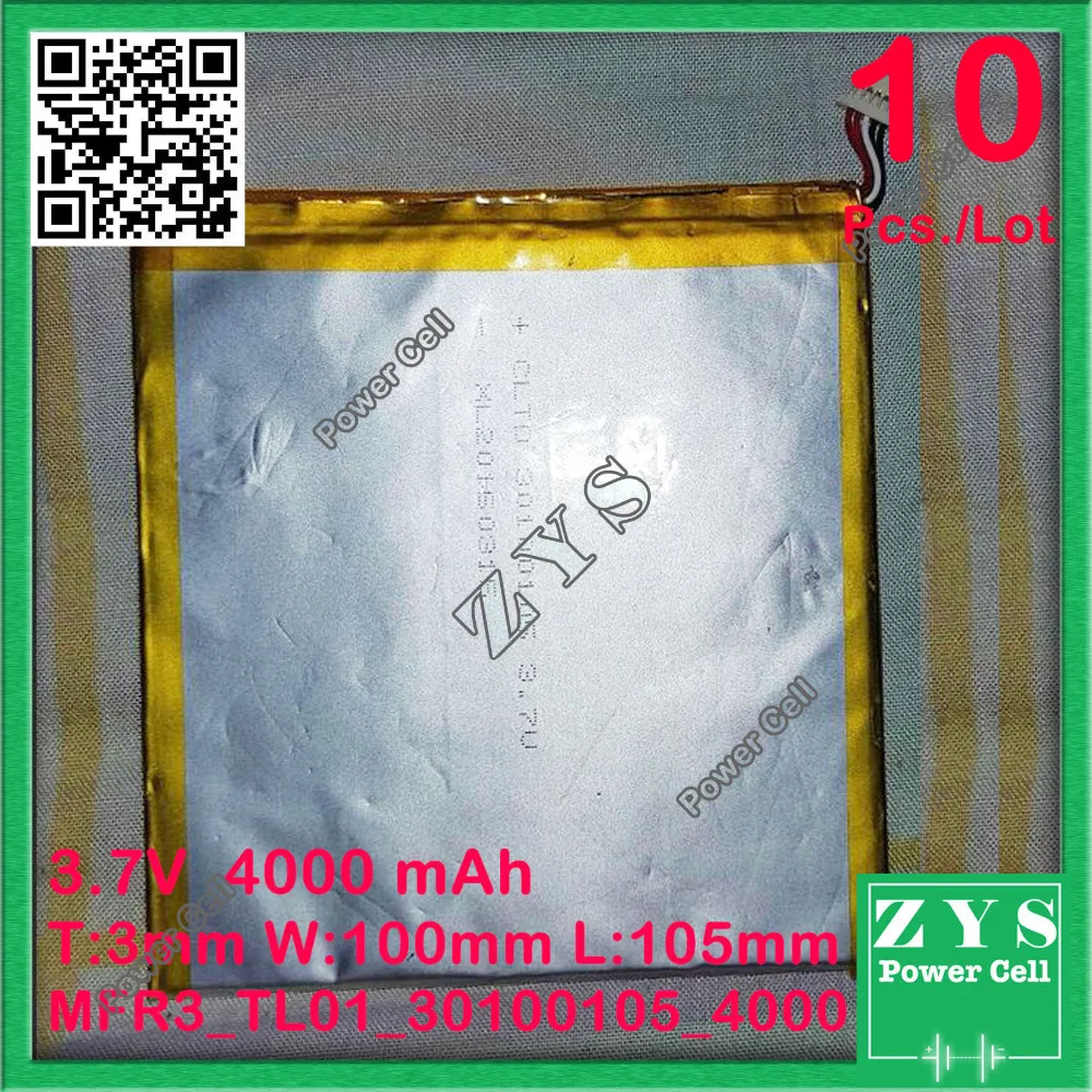 10 pcs./Lot Safety Packing, 3.7V 4000mah Li-ion battery for 10 inch Tablet PC with 5 pin connector, 3.0*100*105mm 4000 mah
10 pcs./Lot Safety Packing, 3.7V 4000mah Li-ion battery for 10 inch Tablet PC with 5 pin connector, 3.0*100*105mm 4000 mah