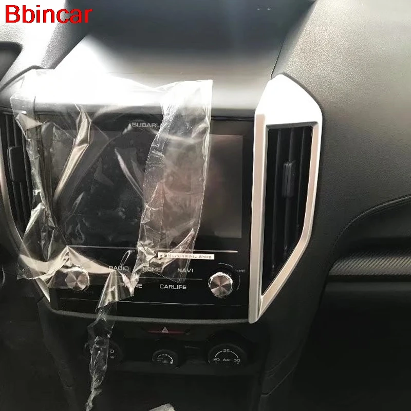 

Bbincar ABS Chrome Carbon Console Central Middle Air Conditioning Outlet Air Vent Trim For Subaru XV Crosstrek Impreza 2017-2019