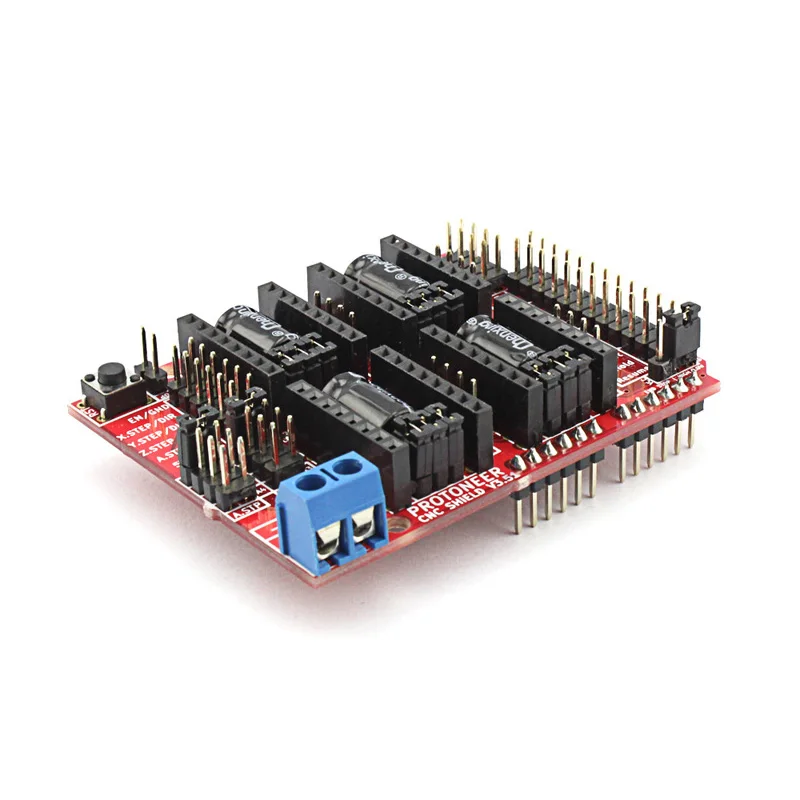 Elecrow CNC Shield V3.51 for Arduino 3D Printer Development Board Micro Controllers GRBL v0.9 Compatible Uses Pololu Drivers
Elecrow CNC Shield V3.51 for Arduino 3D Printer Development Board Micro Controllers GRBL v0.9 Compatible Uses Pololu Drivers