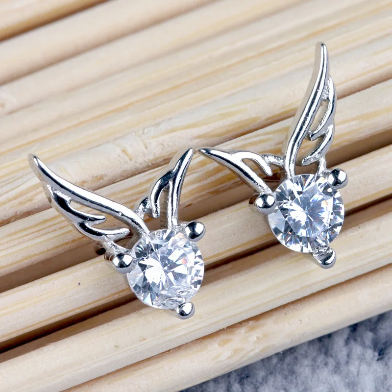 Top Selling Angel Wings Stud Earrings Real 925 Sterling Silver with Clear Cubic Zirconia Stone Jewelry For Woman Girls
Top Selling Angel Wings Stud Earrings Real 925 Sterling Silver with Clear Cubic Zirconia Stone Jewelry For Woman Girls