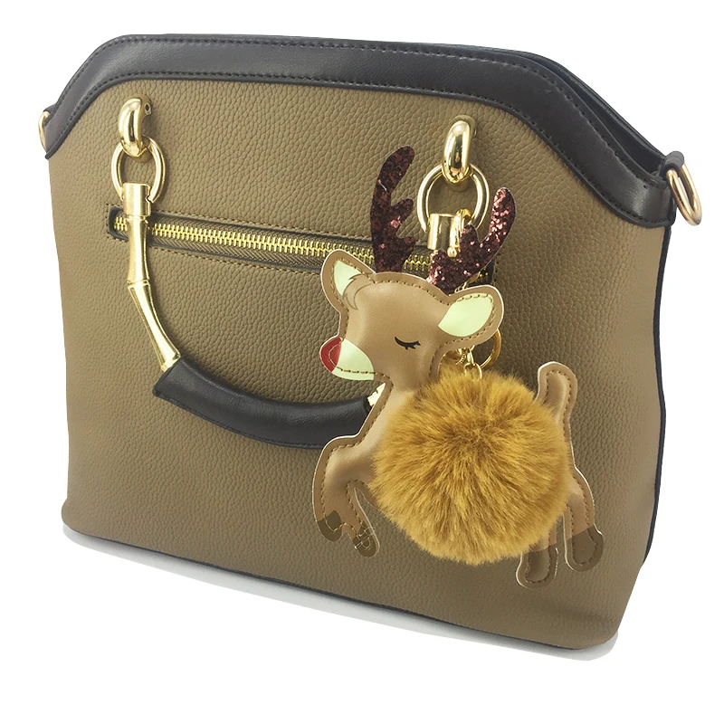 Cute PU faux leather animal Christmas moose ball key chain pendant lady bag car pendant Christmas gift.
Cute PU faux leather animal Christmas moose ball key chain pendant lady bag car pendant Christmas gift.