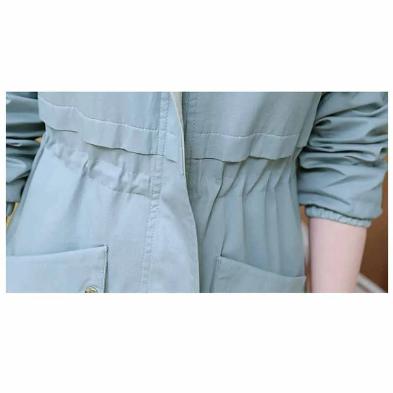 Windbreaker female 2019 new spring and autumn fashion was thin and long temperament waist women's windbreaker W363
Windbreaker female 2019 new spring and autumn fashion was thin and long temperament waist women's windbreaker W363
