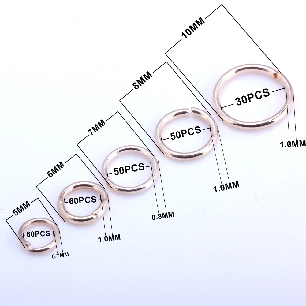 OlingArt Open Jump Ring 5mm/6mm/7mm/8mm/10mm Mixed size 250PCS/lot link loop Rose gold DIY Jewelry making Connector
OlingArt Open Jump Ring 5mm/6mm/7mm/8mm/10mm Mixed size 250PCS/lot link loop Rose gold DIY Jewelry making Connector