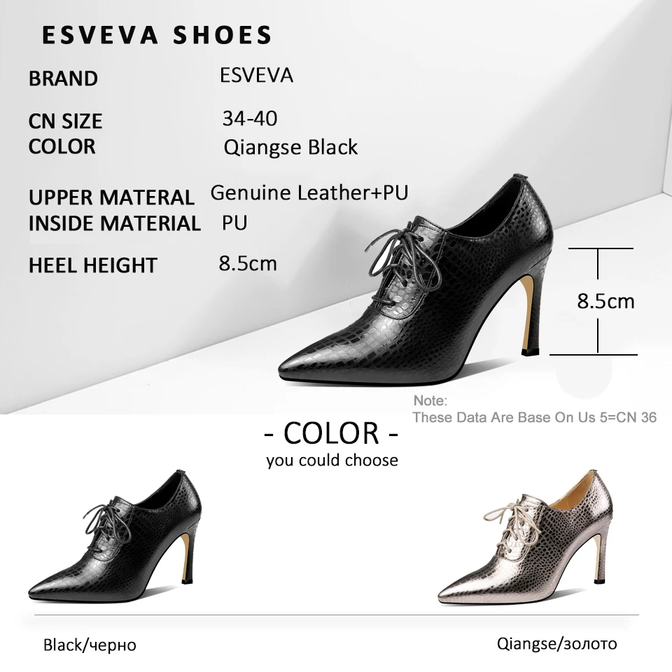 ESVEVA 2019 Women Pumps Shoes Lace Up Pointed Toe Mature Thin High Heels Sandals Concise Western Style Shoes Women Size 34-39
ESVEVA 2019 Women Pumps Shoes Lace Up Pointed Toe Mature Thin High Heels Sandals Concise Western Style Shoes Women Size 34-39