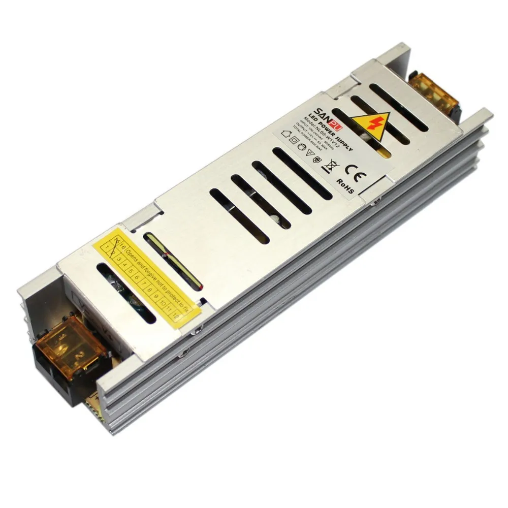 Неводонепроницаемый источник питания sanpu AC 110-240V DC 12V 5A 60W импульсный источник питания-Серебристый
Неводонепроницаемый источник питания sanpu AC 110-240V DC 12V 5A 60W импульсный источник питания-Серебристый