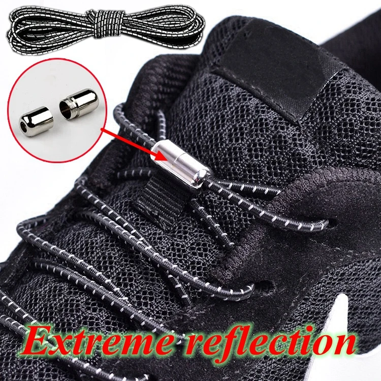 1Pair New Reflective Elastic Shoelaces Metal Tip Shoelace Round No Tie Shoelaces Convenient Quick Lock Laces Unisex Shoe Laces
1Pair New Reflective Elastic Shoelaces Metal Tip Shoelace Round No Tie Shoelaces Convenient Quick Lock Laces Unisex Shoe Laces