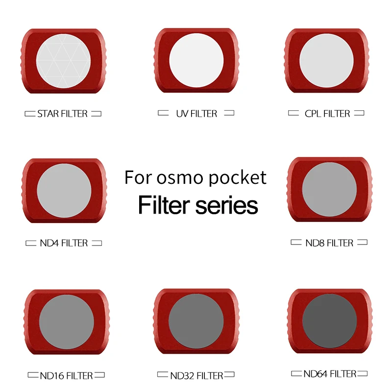DJI OSMO Filter For DJI OSMO Pocket MRC-UV ND4 ND8 ND16 ND32 CPL UV STAR Filter for DJI Mavic Air Camera Lens filter Accessory
DJI OSMO Filter For DJI OSMO Pocket MRC-UV ND4 ND8 ND16 ND32 CPL UV STAR Filter for DJI Mavic Air Camera Lens filter Accessory