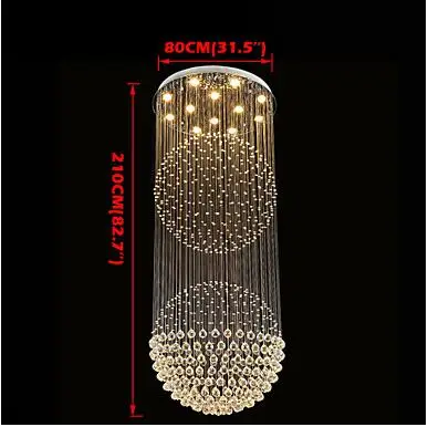 LED Modern Crystal Chandelier 12 Lights Silver transparent Clear Crystal Globe Ceiling Lamps Fixtures 80CM K9 Crystal H210CM
LED Modern Crystal Chandelier 12 Lights Silver transparent Clear Crystal Globe Ceiling Lamps Fixtures 80CM K9 Crystal H210CM