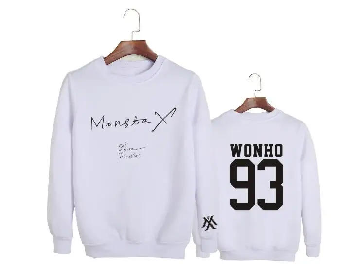 Толстовка унисекс с капюшоном и надписью Kpop monsta x | Женская одежда