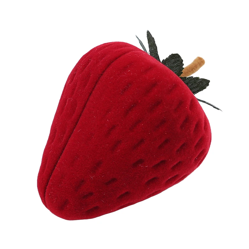 Creative Red Strawberry Shape Candy Box Velvet Jewelry Ring Storage Box Protection Bag Flocking Ring Gift Box
Creative Red Strawberry Shape Candy Box Velvet Jewelry Ring Storage Box Protection Bag Flocking Ring Gift Box