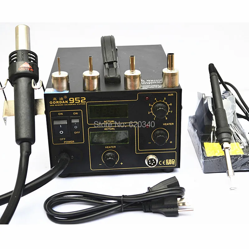 Gordak 952 SMD паяльная станция, паяльная станция, фен горячего воздуха, тепловая пушка, электрический утюг 220 В, бесплатная доставка
Gordak 952 SMD паяльная станция, паяльная станция, фен горячего воздуха, тепловая пушка, электрический утюг 220 В, бесплатная доставка