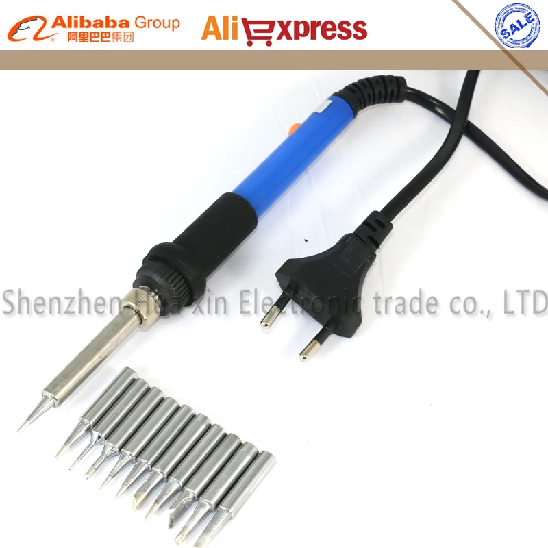 60W 220V EU Electric Adjustable Temperature Welding Solder Soldering Iron Welding Tool With 5pcs Iron Tips + Tin Wire
60W 220V EU Electric Adjustable Temperature Welding Solder Soldering Iron Welding Tool With 5pcs Iron Tips + Tin Wire