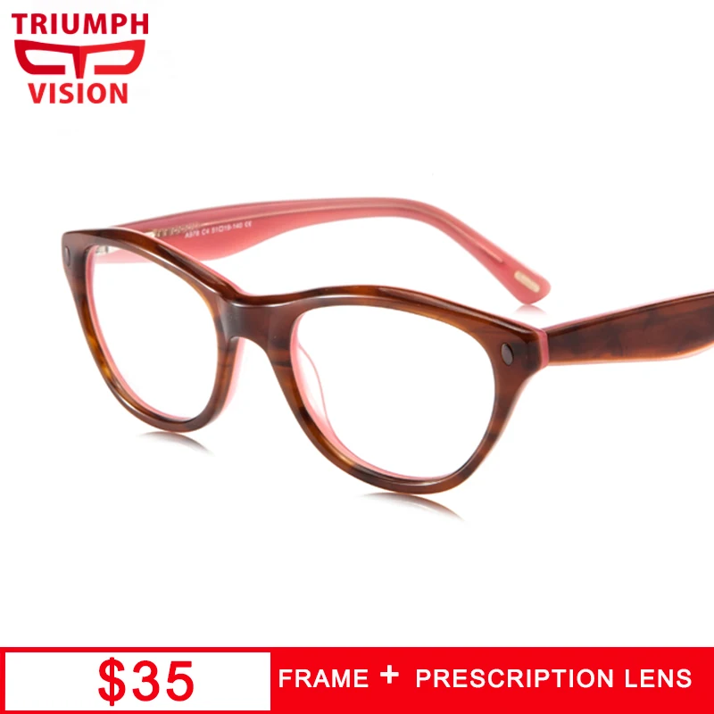 TRIUMPH VISION Acetate Pink Myopia Glasses Anti Blue Light Prescription Eyewear Cat Eye Diopter Reading Ladies eyeglasses
TRIUMPH VISION Acetate Pink Myopia Glasses Anti Blue Light Prescription Eyewear Cat Eye Diopter Reading Ladies eyeglasses