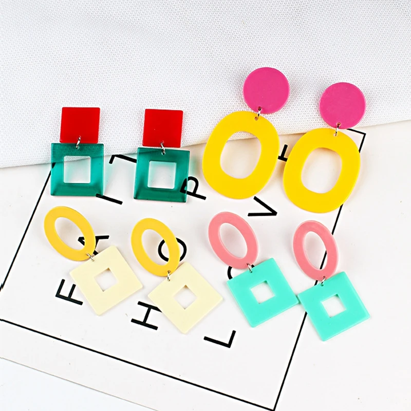 Hollow Geometric Round Square Long Dangle Earrings Pink Yellow White Green Acrylic Big Drop Earrings For Women Jewelry Gift
Hollow Geometric Round Square Long Dangle Earrings Pink Yellow White Green Acrylic Big Drop Earrings For Women Jewelry Gift