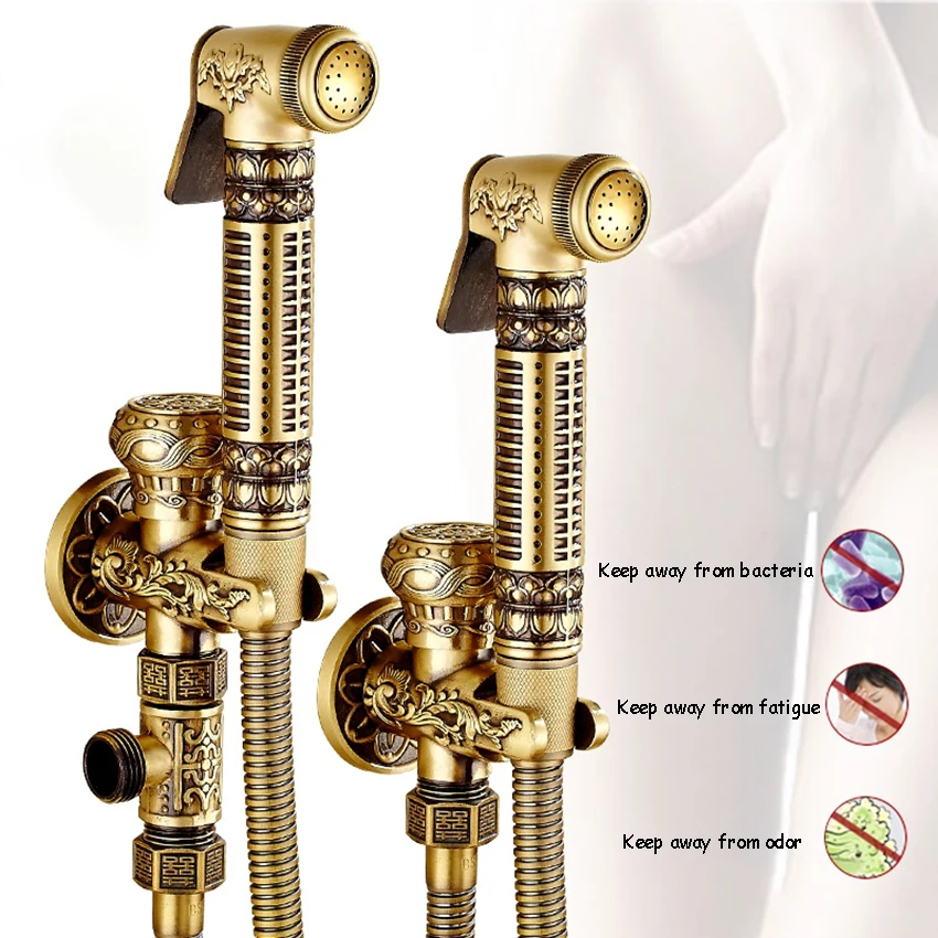 1PC Bidet Faucets Flower Carved Brass Wall Handheld Hygienic Shower Spray Head For Wash Bathroom Toilet Car Rinse Pet Airbrush
1PC Bidet Faucets Flower Carved Brass Wall Handheld Hygienic Shower Spray Head For Wash Bathroom Toilet Car Rinse Pet Airbrush